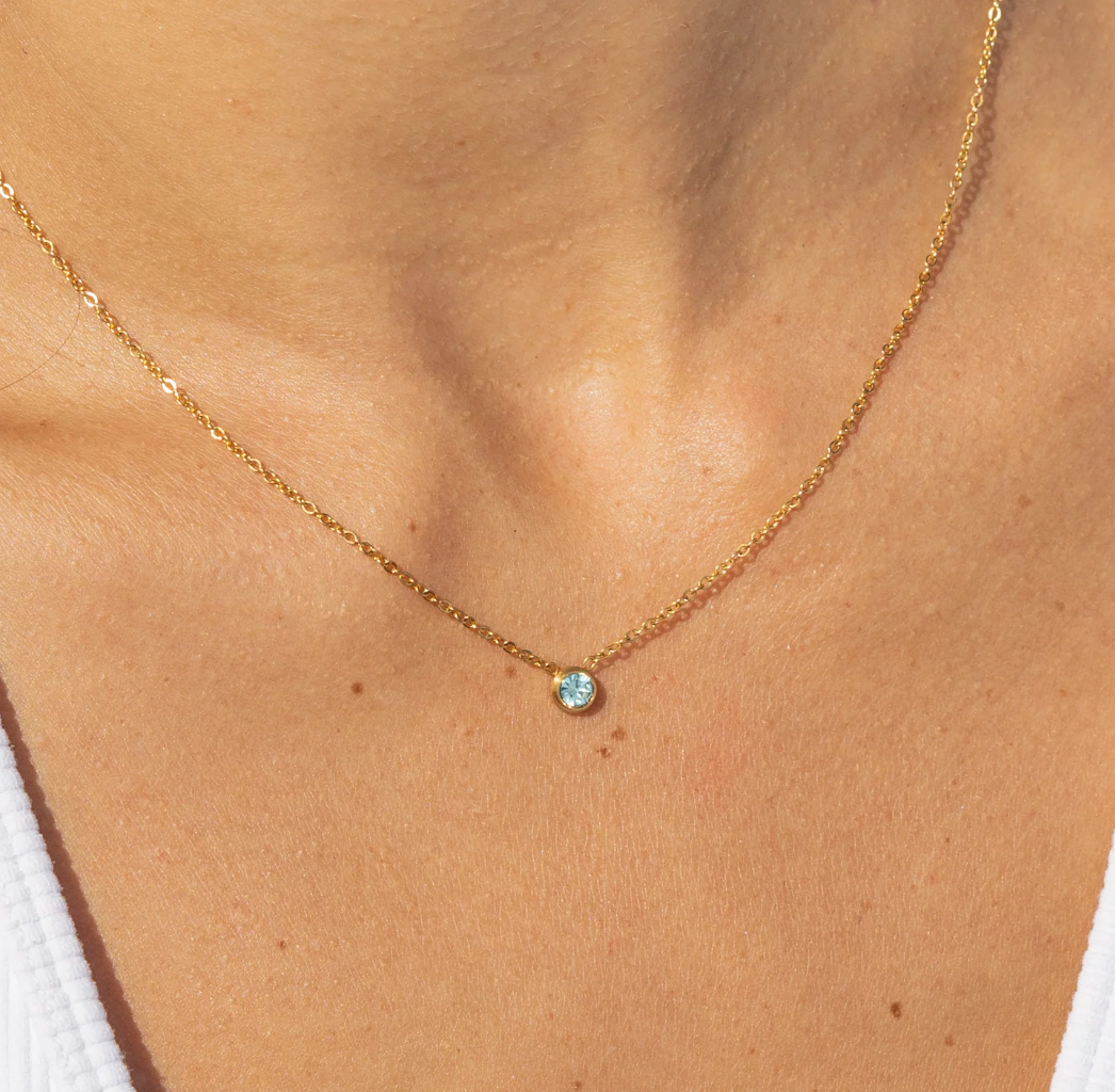 ASSORTED ALCO 18K Gold Plated Water Resistant - Starstone (Birthstone) Necklaces