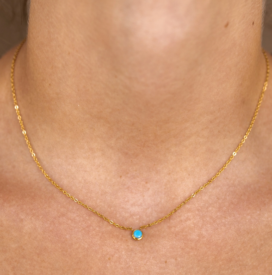 ASSORTED ALCO 18K Gold Plated Water Resistant - Starstone (Birthstone) Necklaces