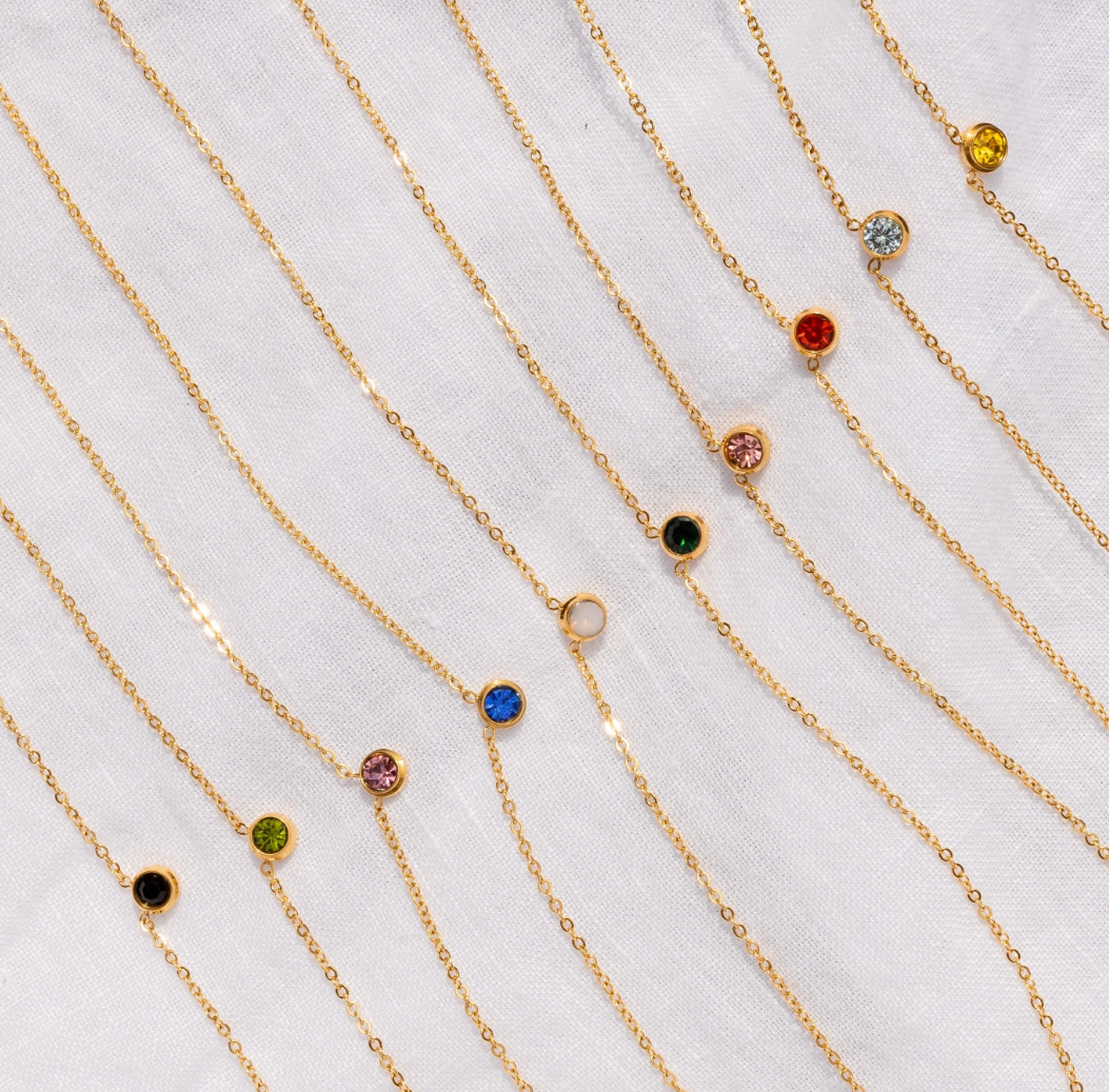ASSORTED ALCO 18K Gold Plated Water Resistant - Starstone (Birthstone) Necklaces