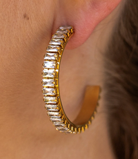 ALCO Water Resistant 18K Gold Plated Stainless Steel HBIC Hoops