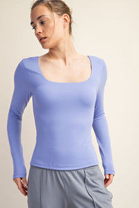 Style Staple Butter Soft Everyday Basic Long Sleeve - Blue