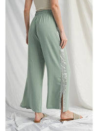 Coastal Chic Contrast Side Stripe Drawstring Pants