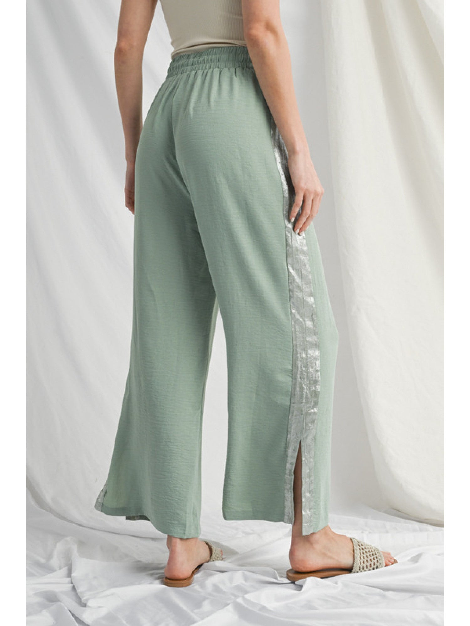 Coastal Chic Contrast Side Stripe Drawstring Pants