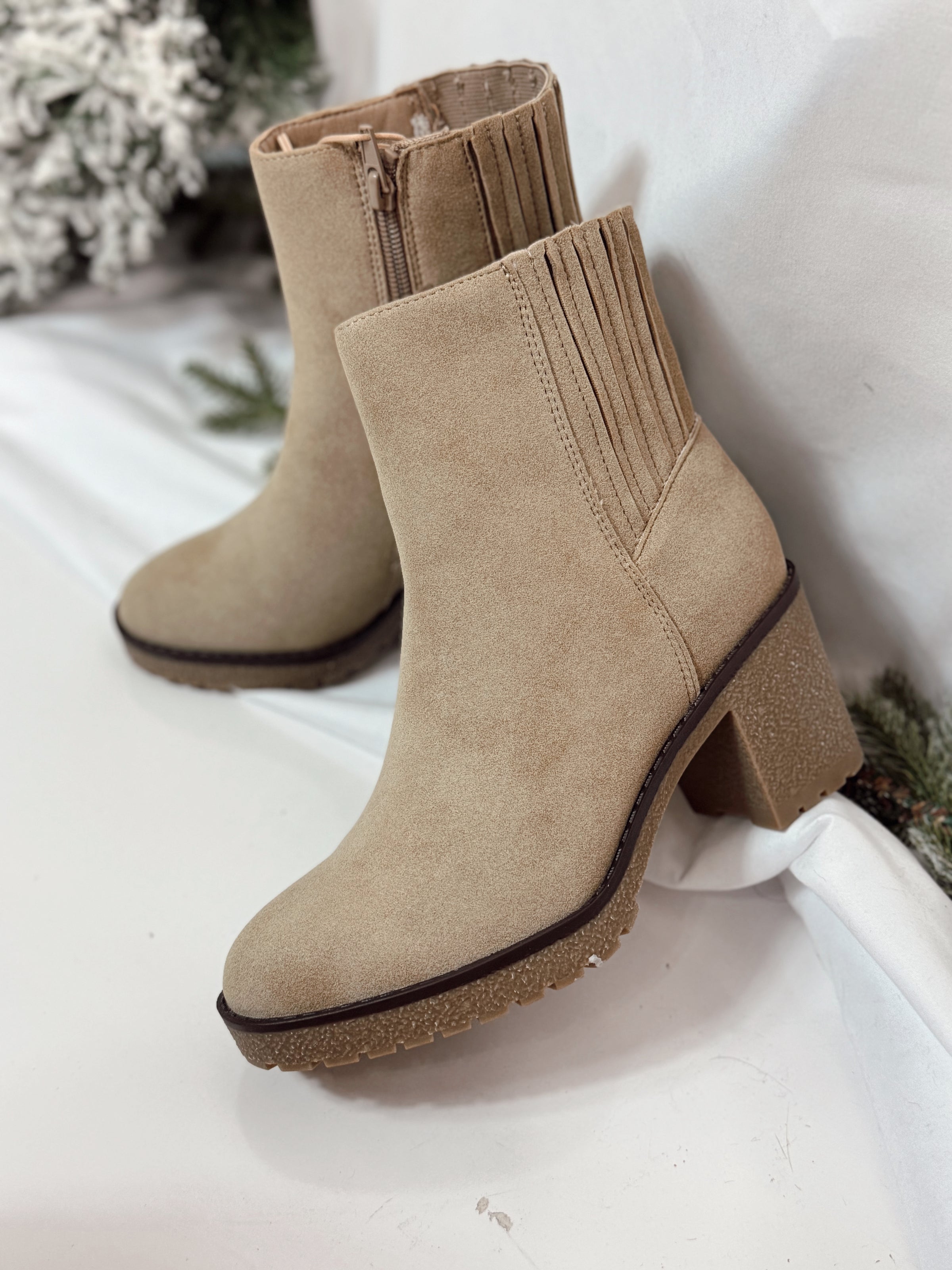 Harlow Amber Faux Suede Booties