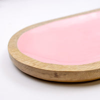 Pink Wooden Hogan Serving Tray