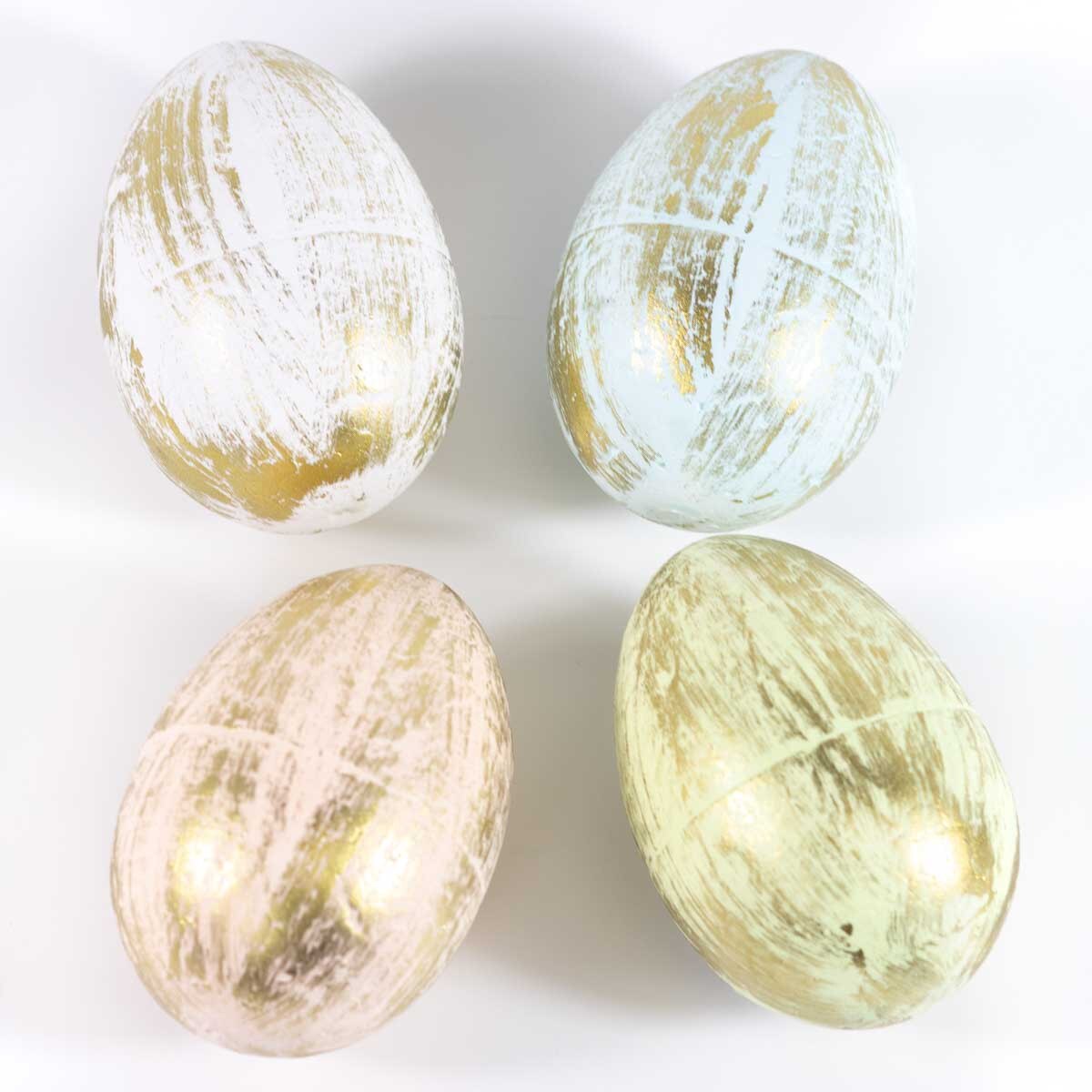 Assorted Metallic Gold Distressed 4" Edmonton Eggs