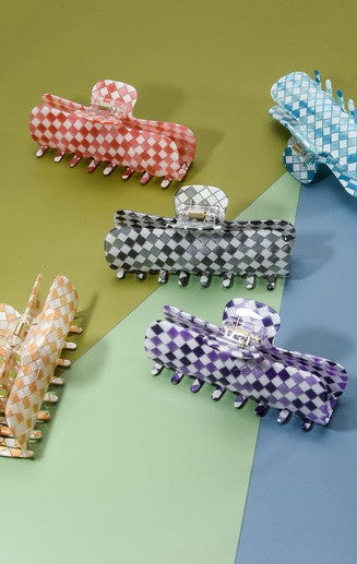 Assorted Checkered Chic Claw Clips