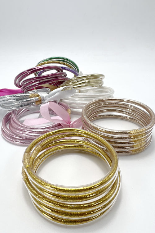 Glam Glitter Jelly Set of 5 Bangle Bracelet Sets