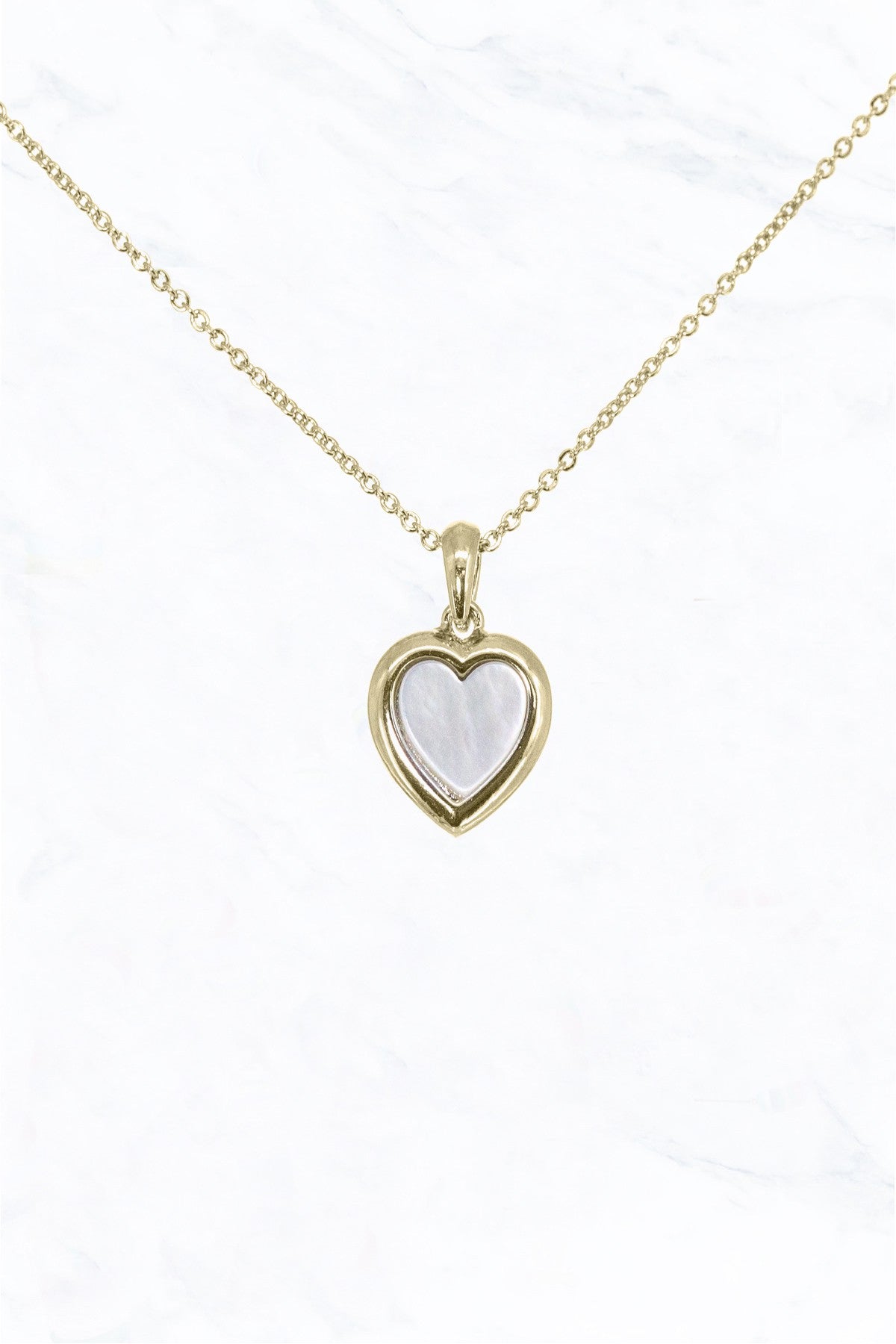 Gold Dipped 18" Dainty Opal Heart Necklace