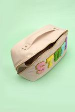 Assorted Large STUFF Open Flat Cosmetic Travel Pouch