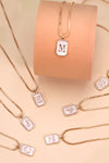 Perfectly Polished Rectangular Initial Necklace
