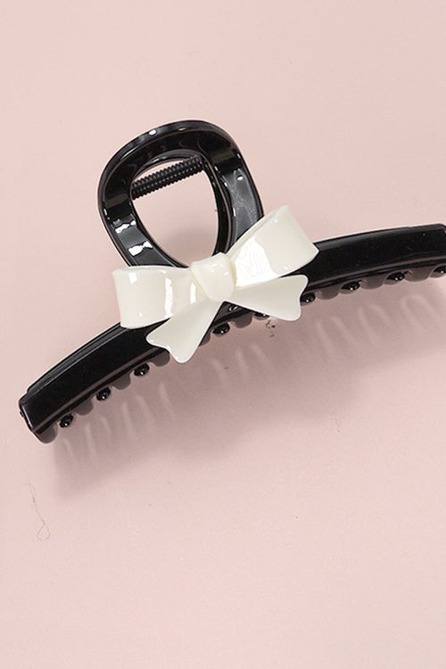 Assorted Large Black & White Bow Claw Clips