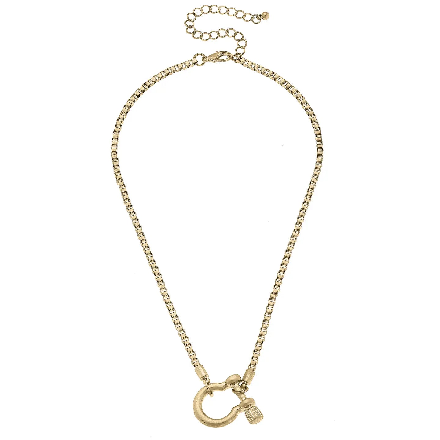Hayden Box Chain Horsebit Necklace