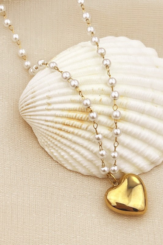 From The Heart 18K Stainless Steel Tarnish Free Heart Necklace