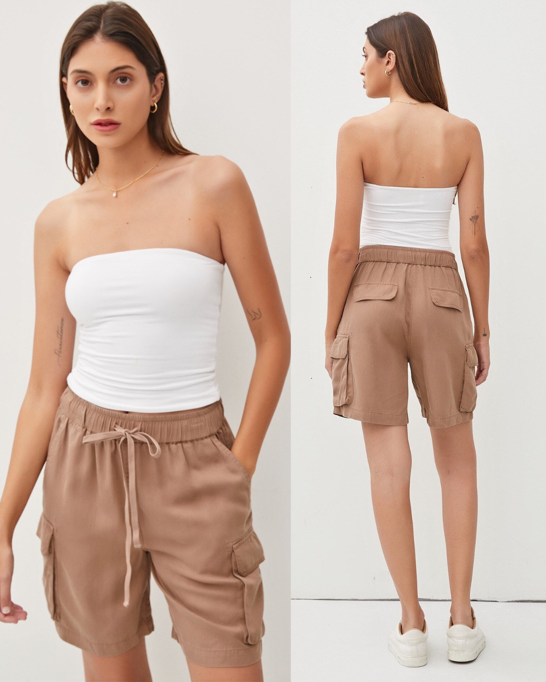 Easy & Efficient Tencel Cargo Shorts - Dark Sand