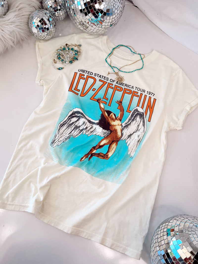 Vintage Washed Zeppelin 1977 Tour Band Tee