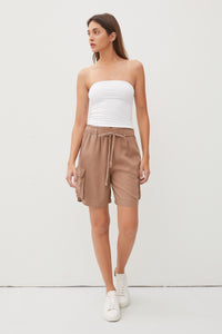 Easy & Efficient Tencel Cargo Shorts - Dark Sand