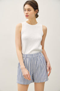 Daydreaming About Spring Striped Shorts - Denim