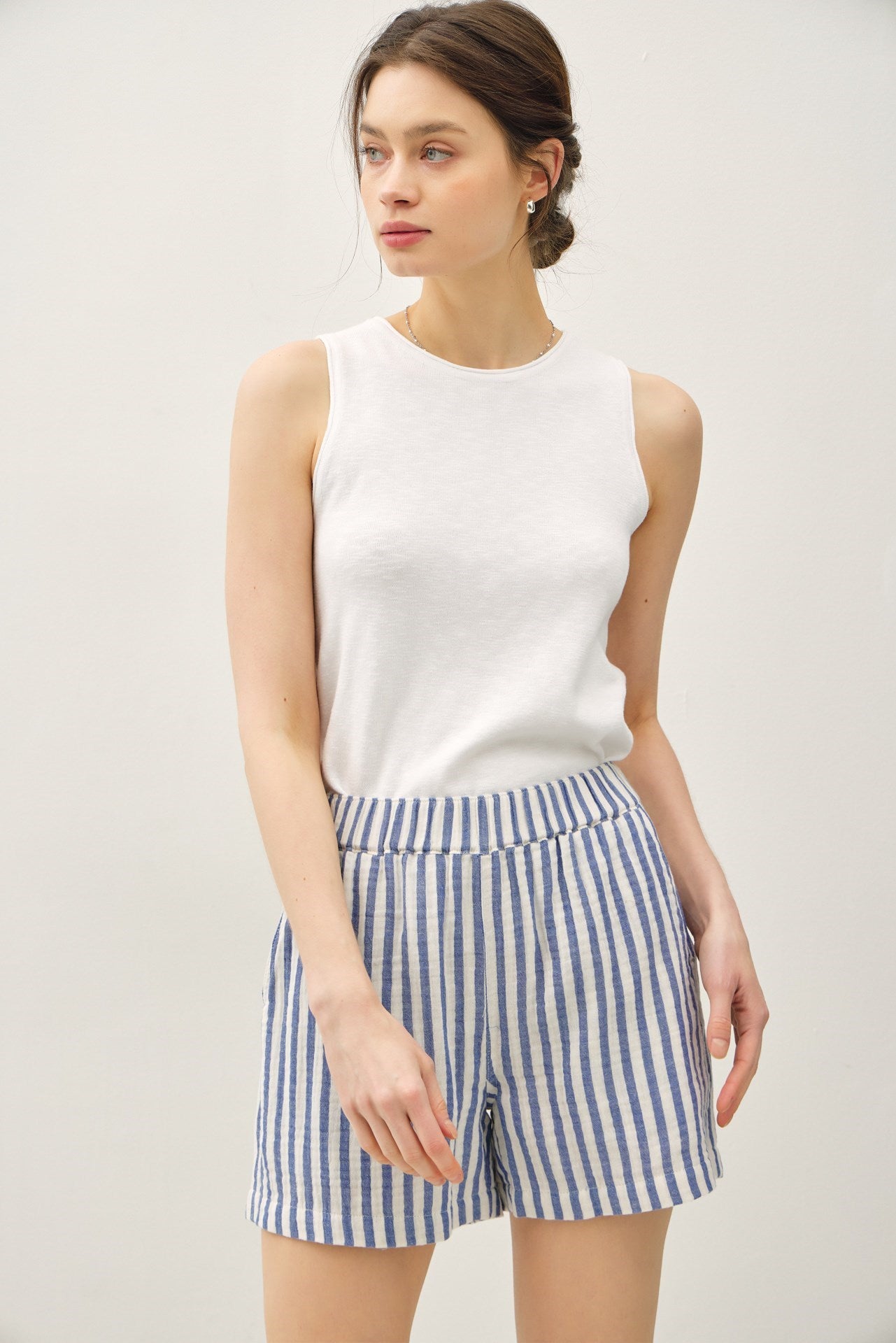 Daydreaming About Spring Striped Shorts - Denim