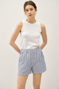 Daydreaming About Spring Striped Shorts - Denim