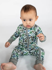 Pebble Camo Long Sleeve - Convertible Zip Pajamas