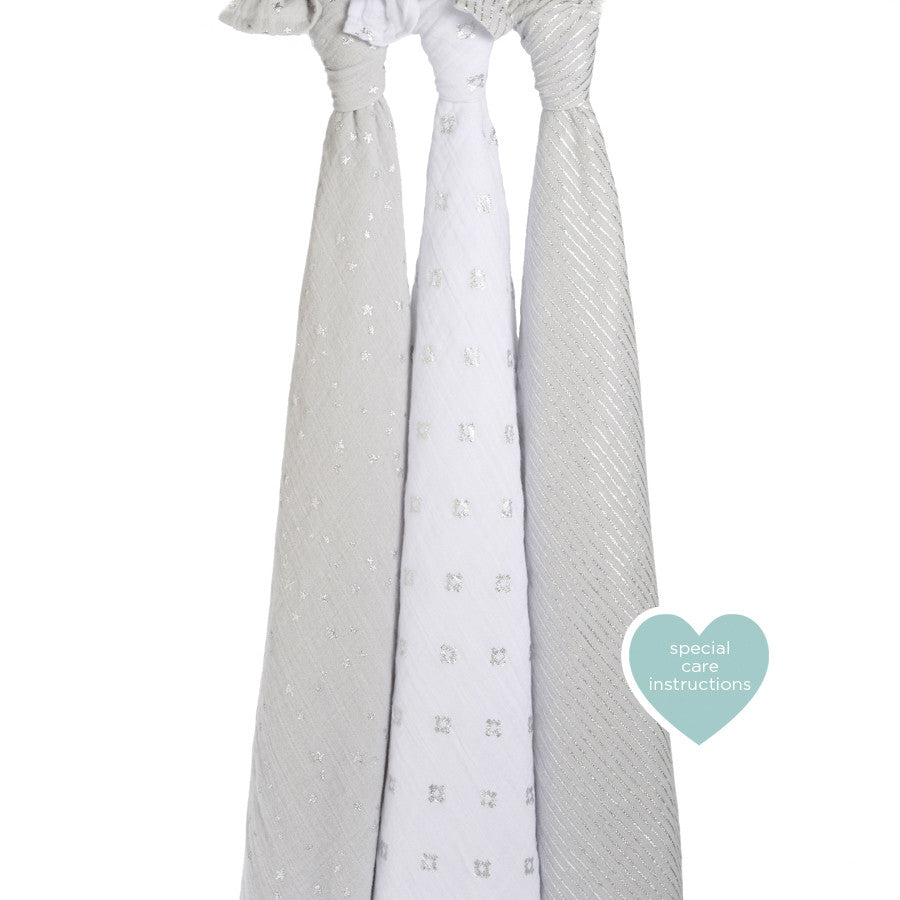 Aden And Anais Metallic Charm Swaddle - 3 Pack Set