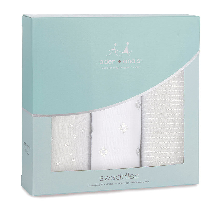 Aden And Anais Metallic Charm Swaddle - 3 Pack Set