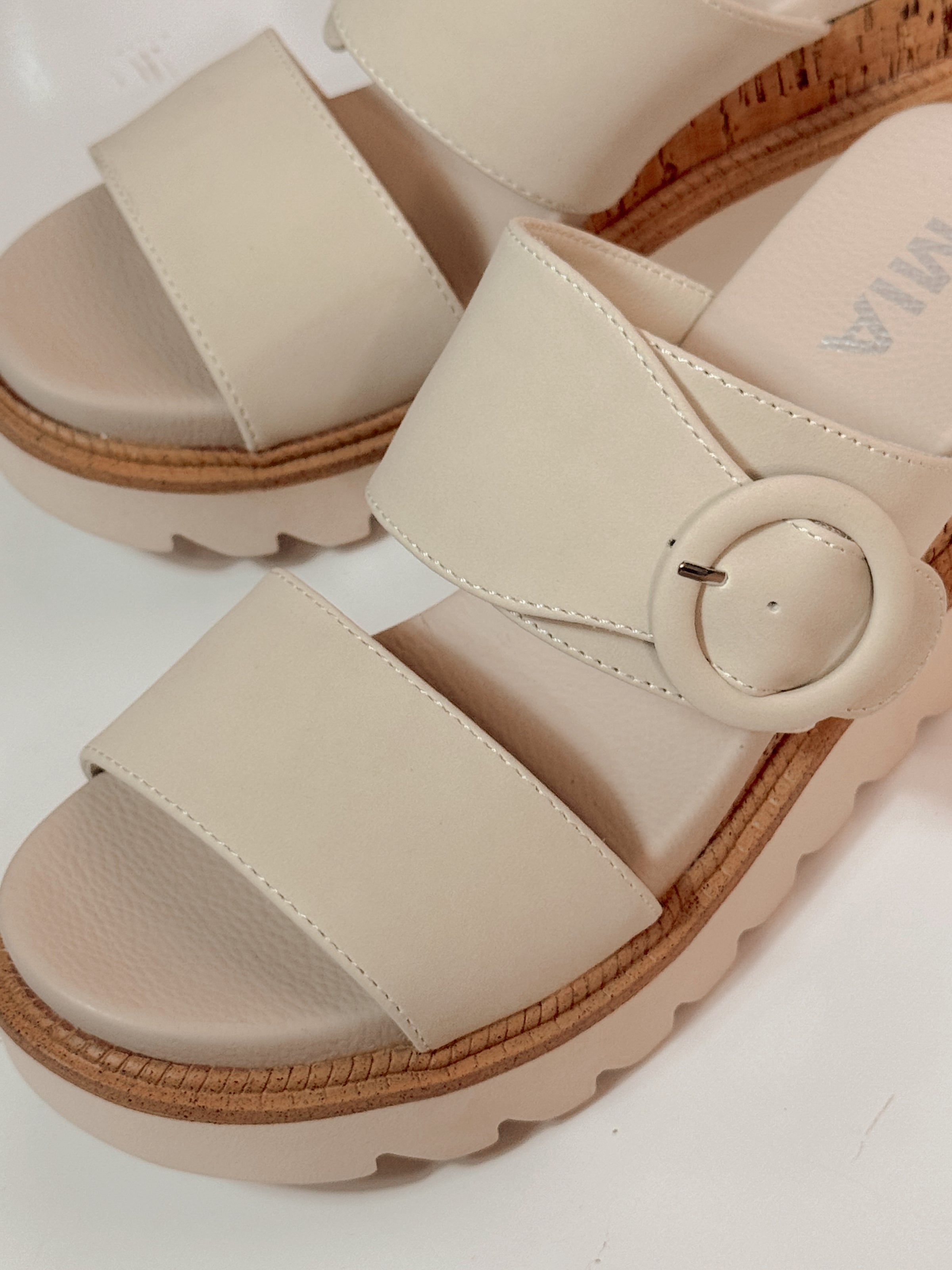 Mia Odal Wedge Sandals - Seashell