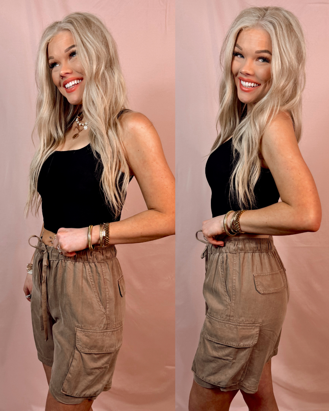 Easy & Efficient Tencel Cargo Shorts - Dark Sand