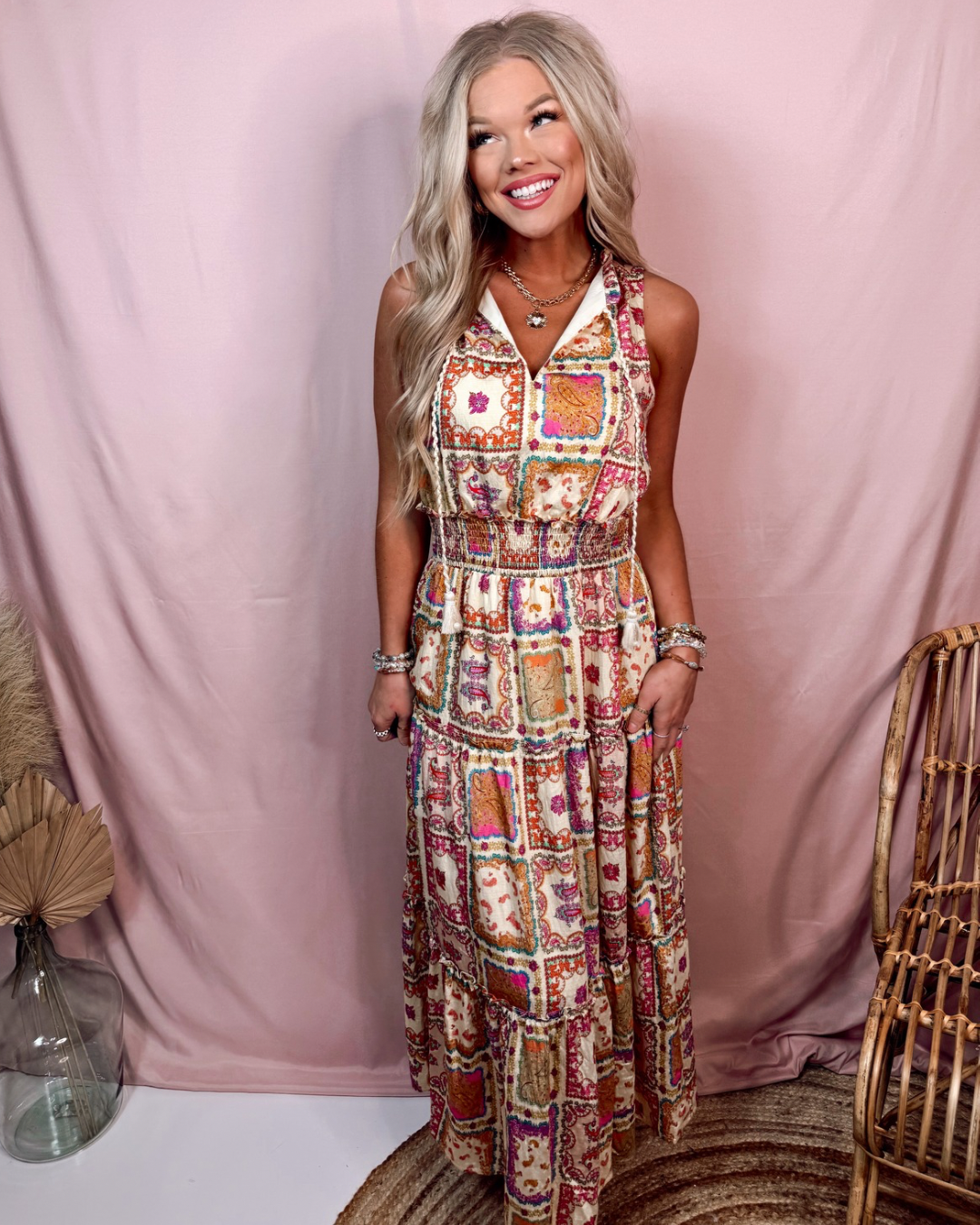 California Dreamin Printed Patchwork Dress