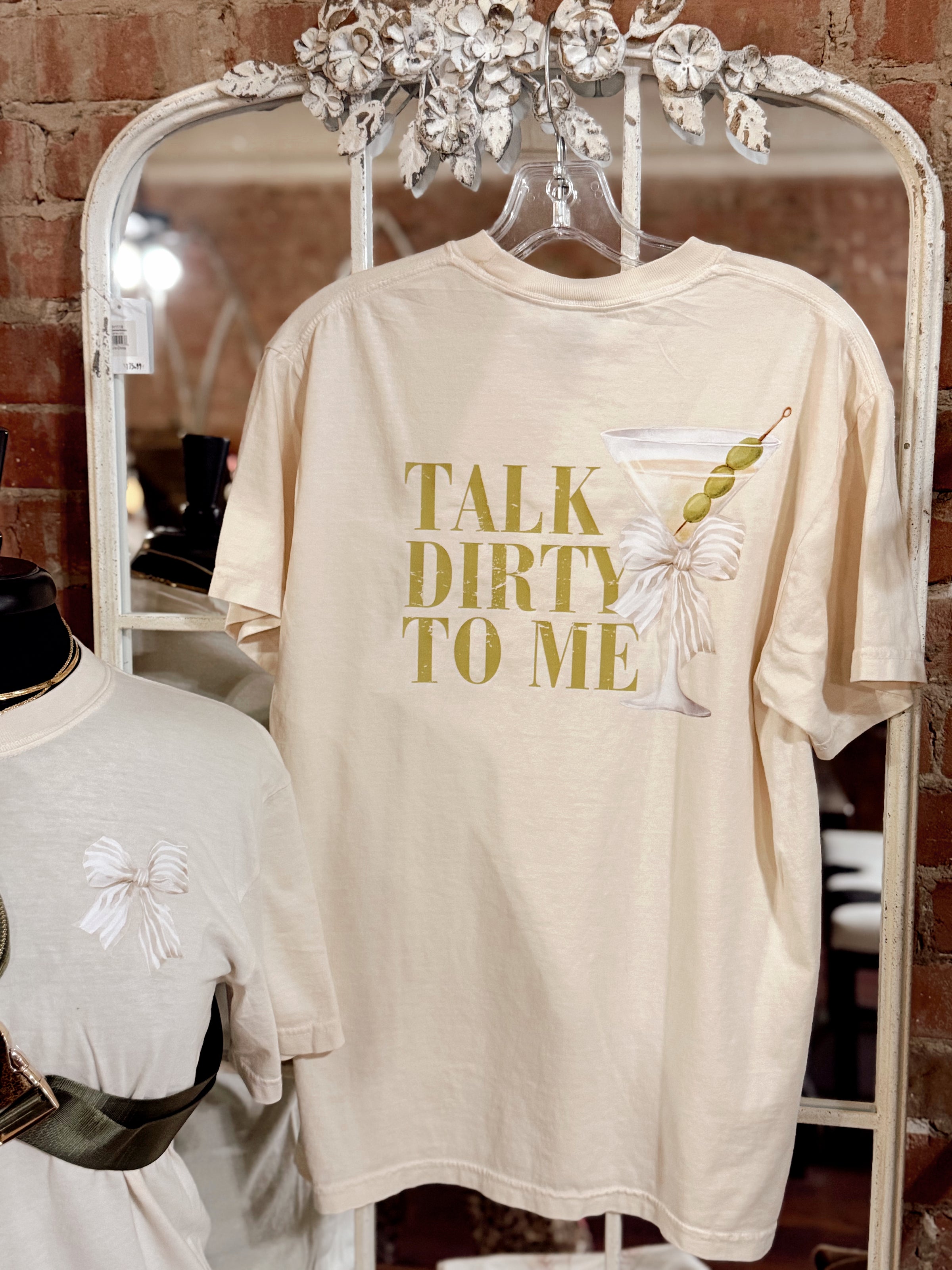 Talk Dirty Martinis To Me Front + Back Graphic Tee