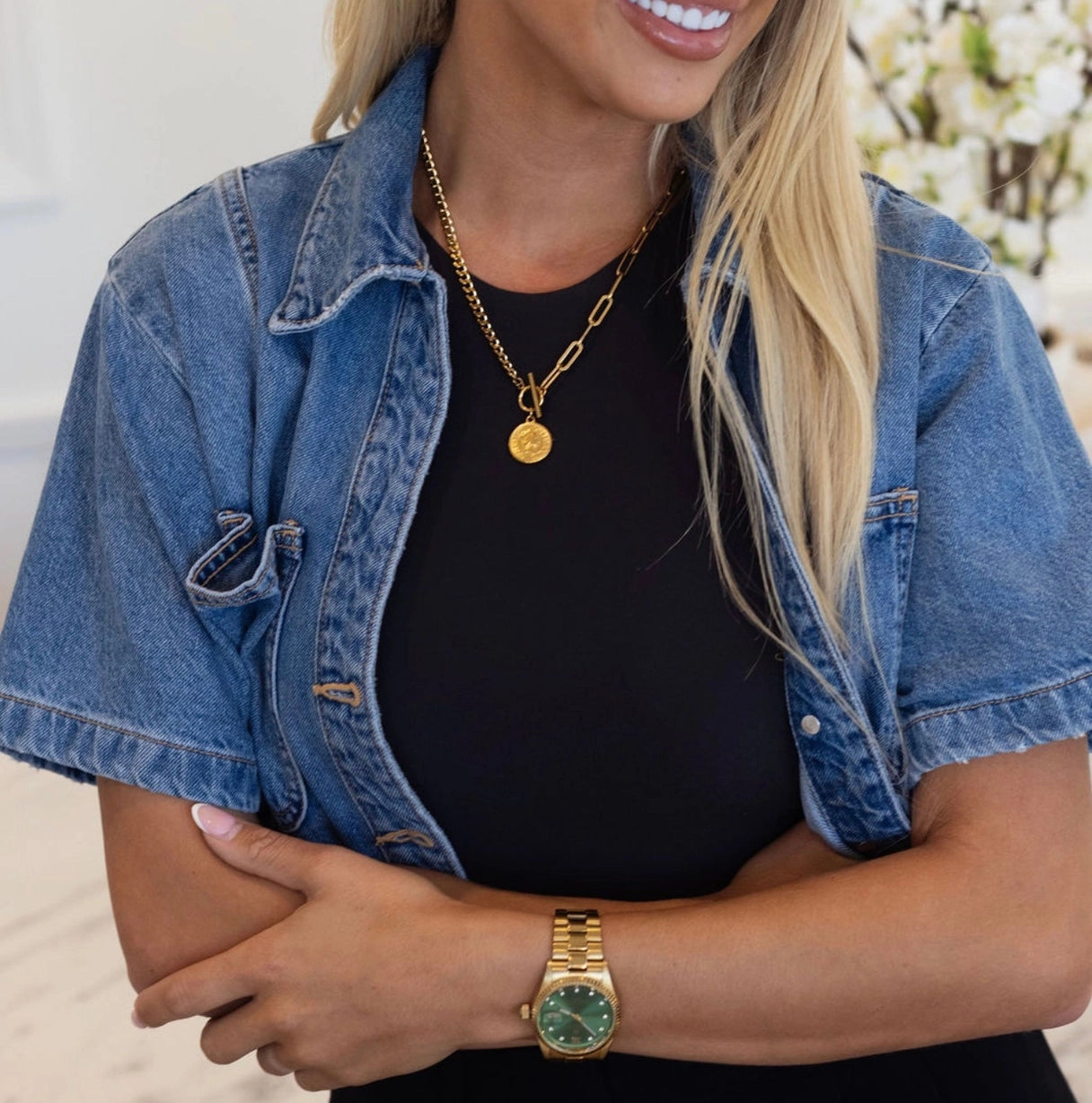 The Lila Gold Pendant Water Resistant Necklace