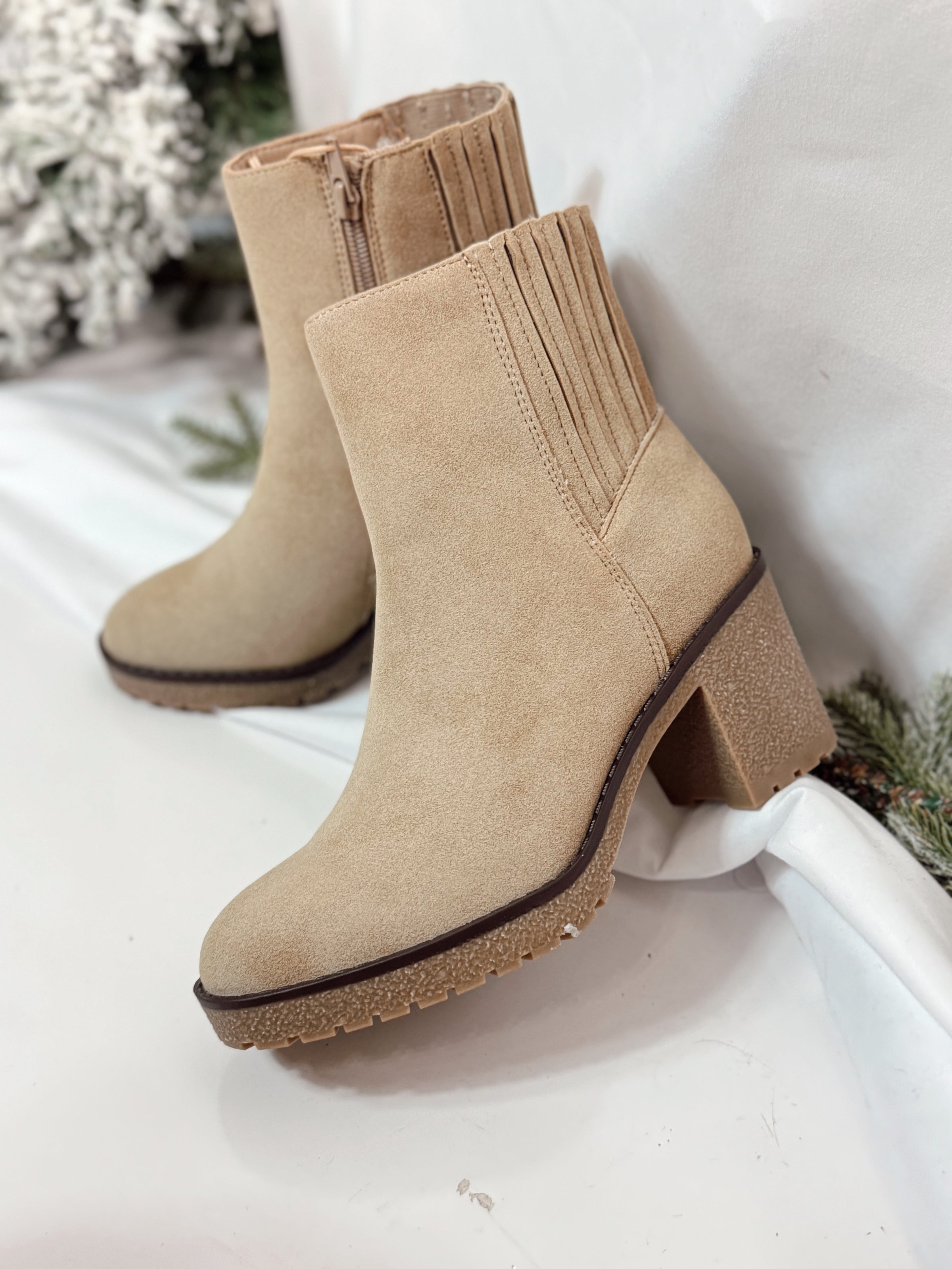 Harlow Amber Faux Suede Booties