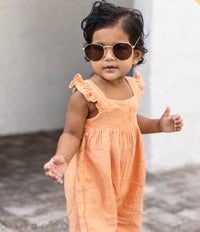 Dotted Muslin Jumpsuit - Peach Puff
