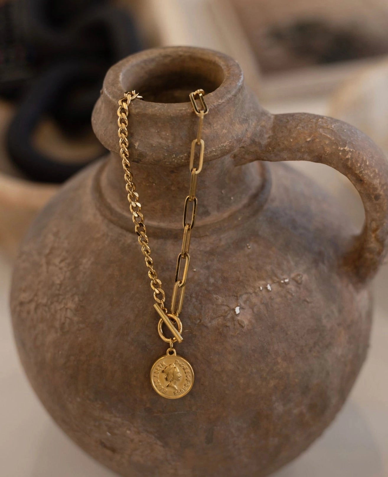 The Lila Gold Pendant Water Resistant Necklace