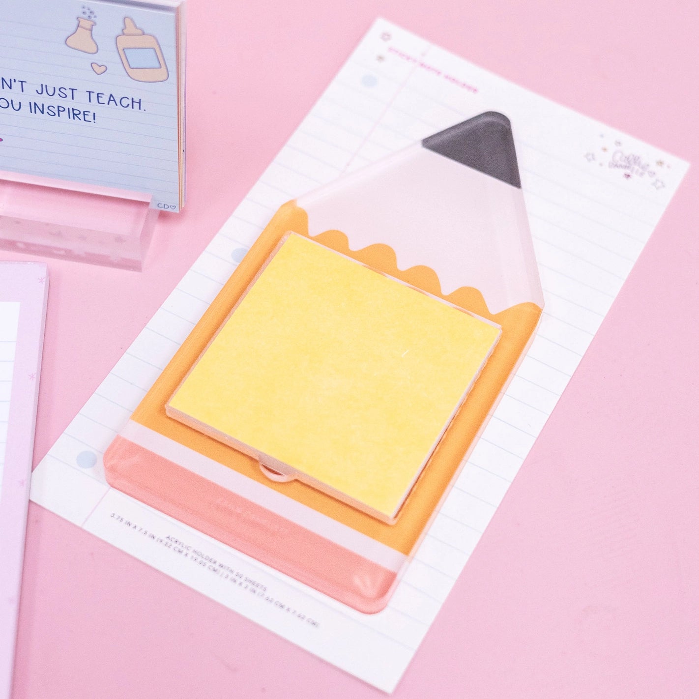 Acrylic Pencil Shaped Sticky Note Holder