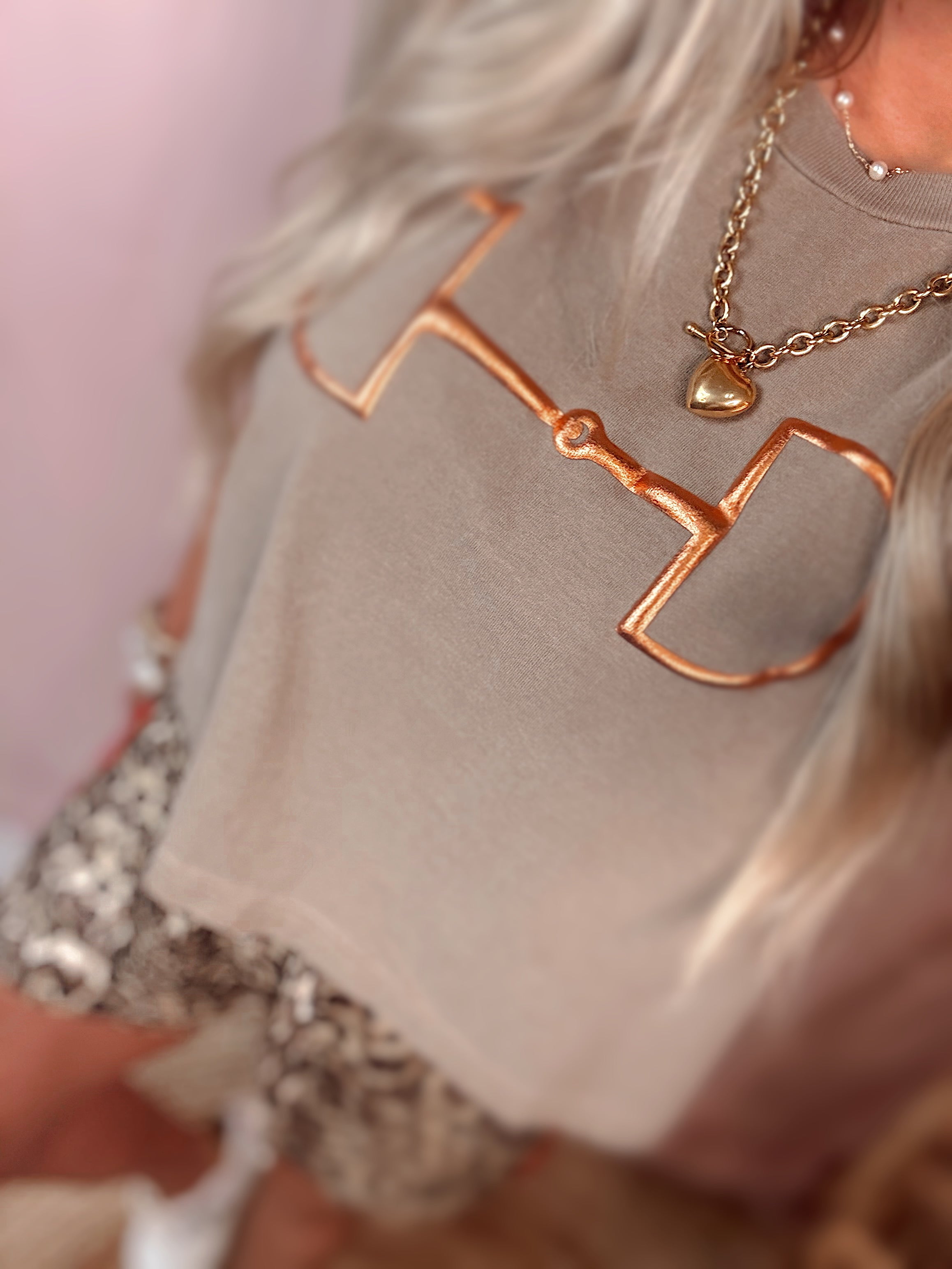 Golden Heart Stainless Steel / water Resistant Toggle Necklace
