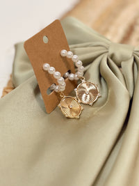 Prized Possession Pearl + Gold Coin Hoop Earrings