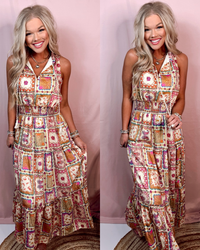 California Dreamin Printed Patchwork Dress