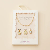 18K Gold Dipped Celestial Moon & Sun Charm Necklace