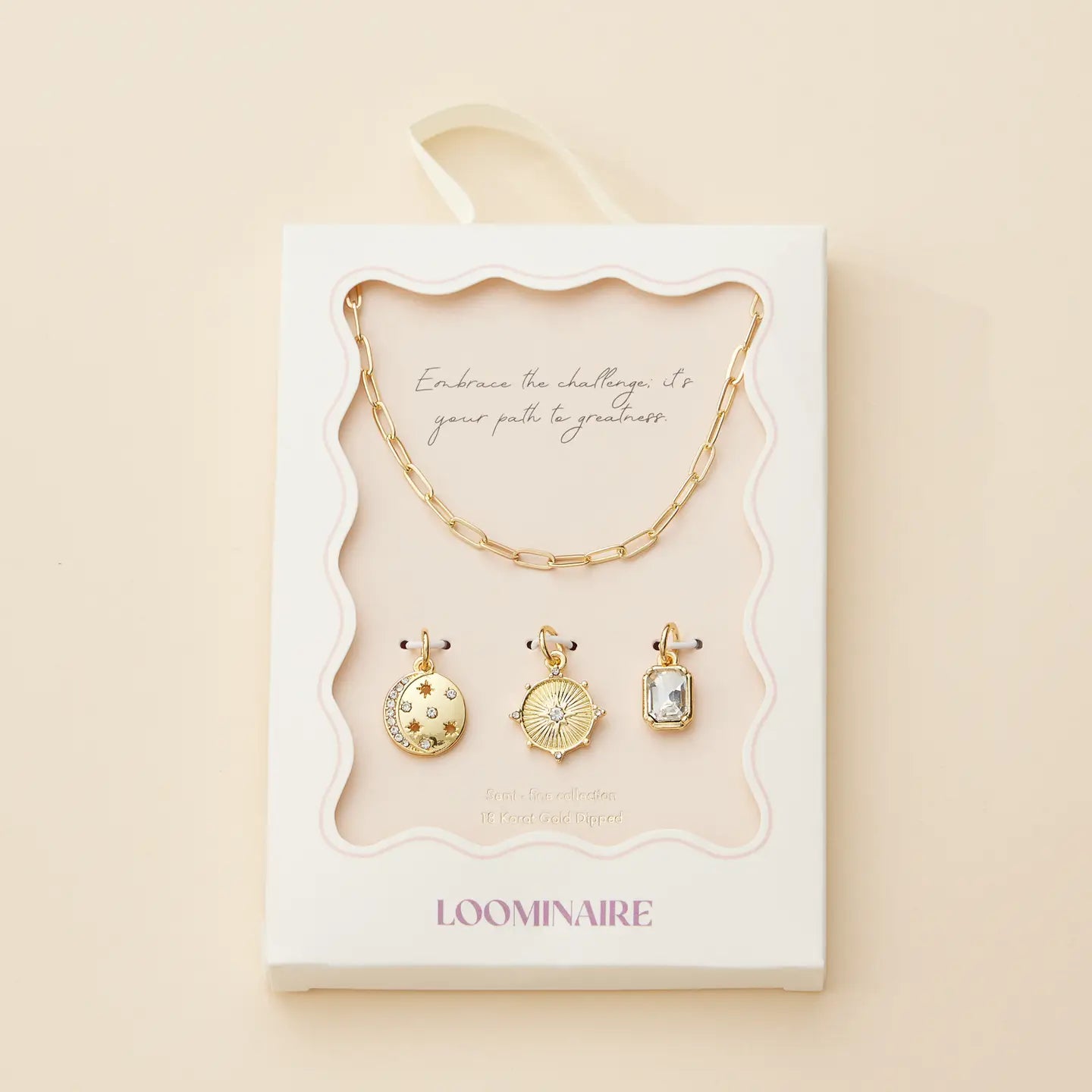 18K Gold Dipped Celestial Moon & Sun Charm Necklace