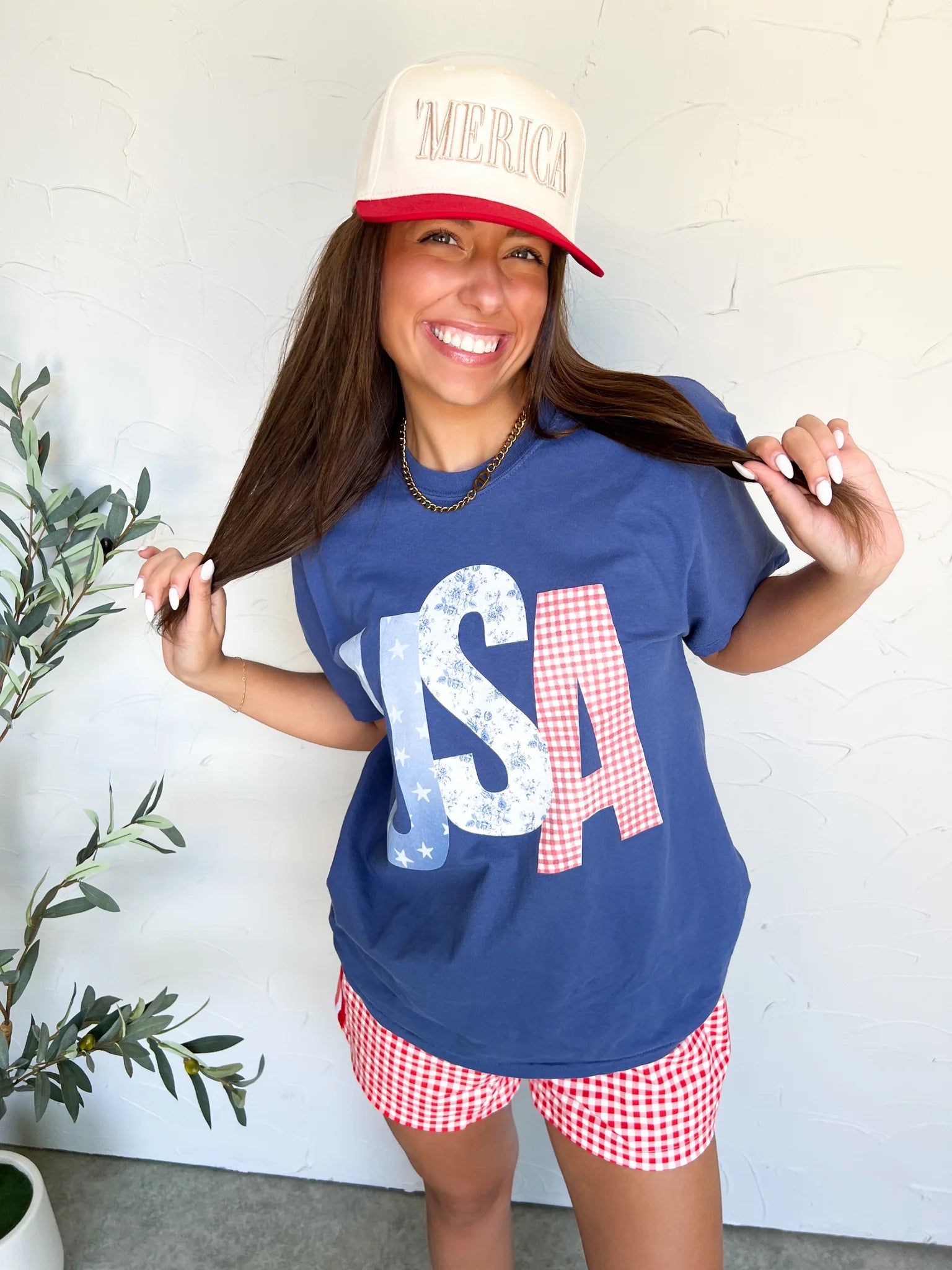 USA Patriotic Picnic Printed Graphic Tee