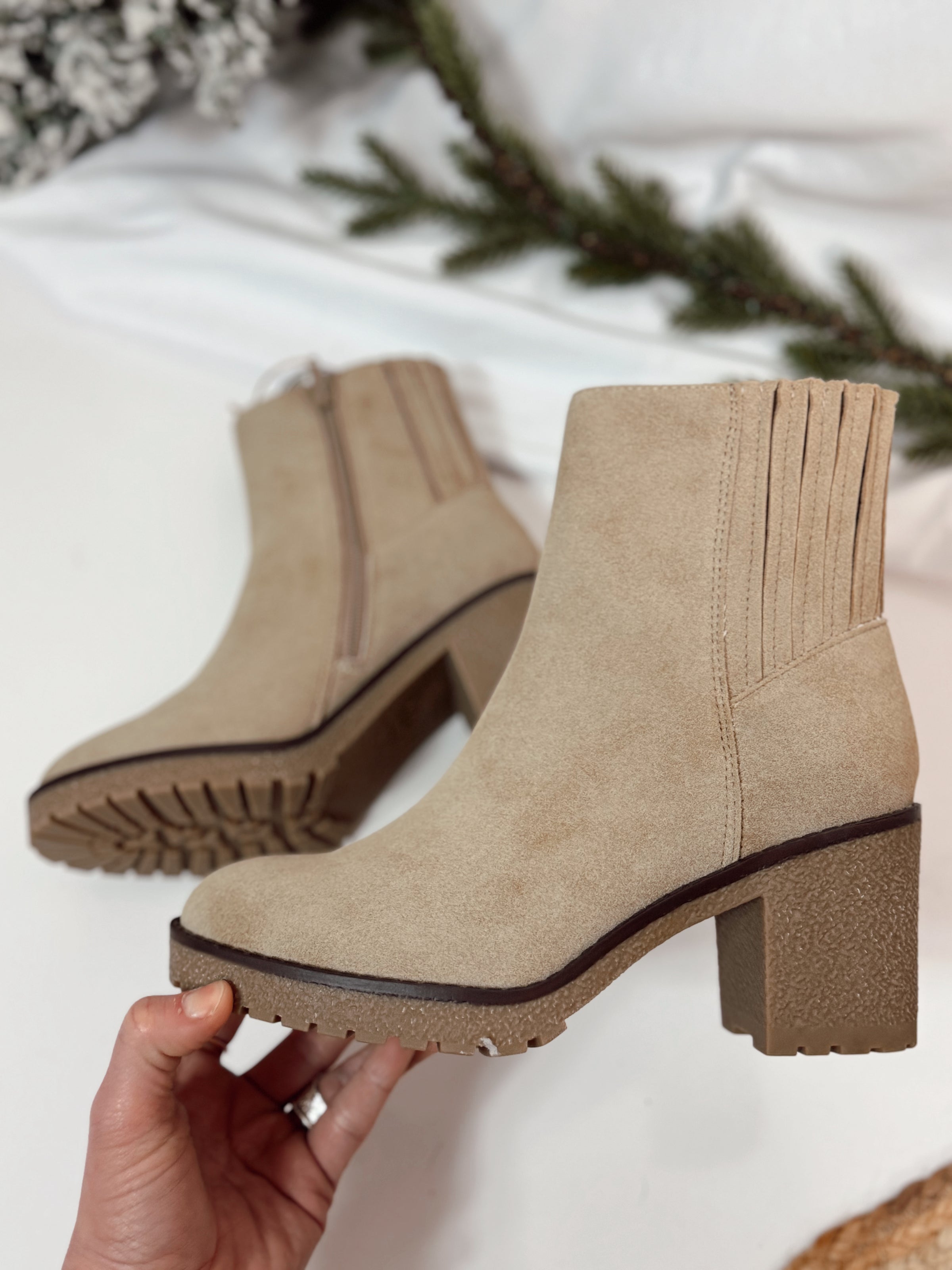 Harlow Amber Faux Suede Booties