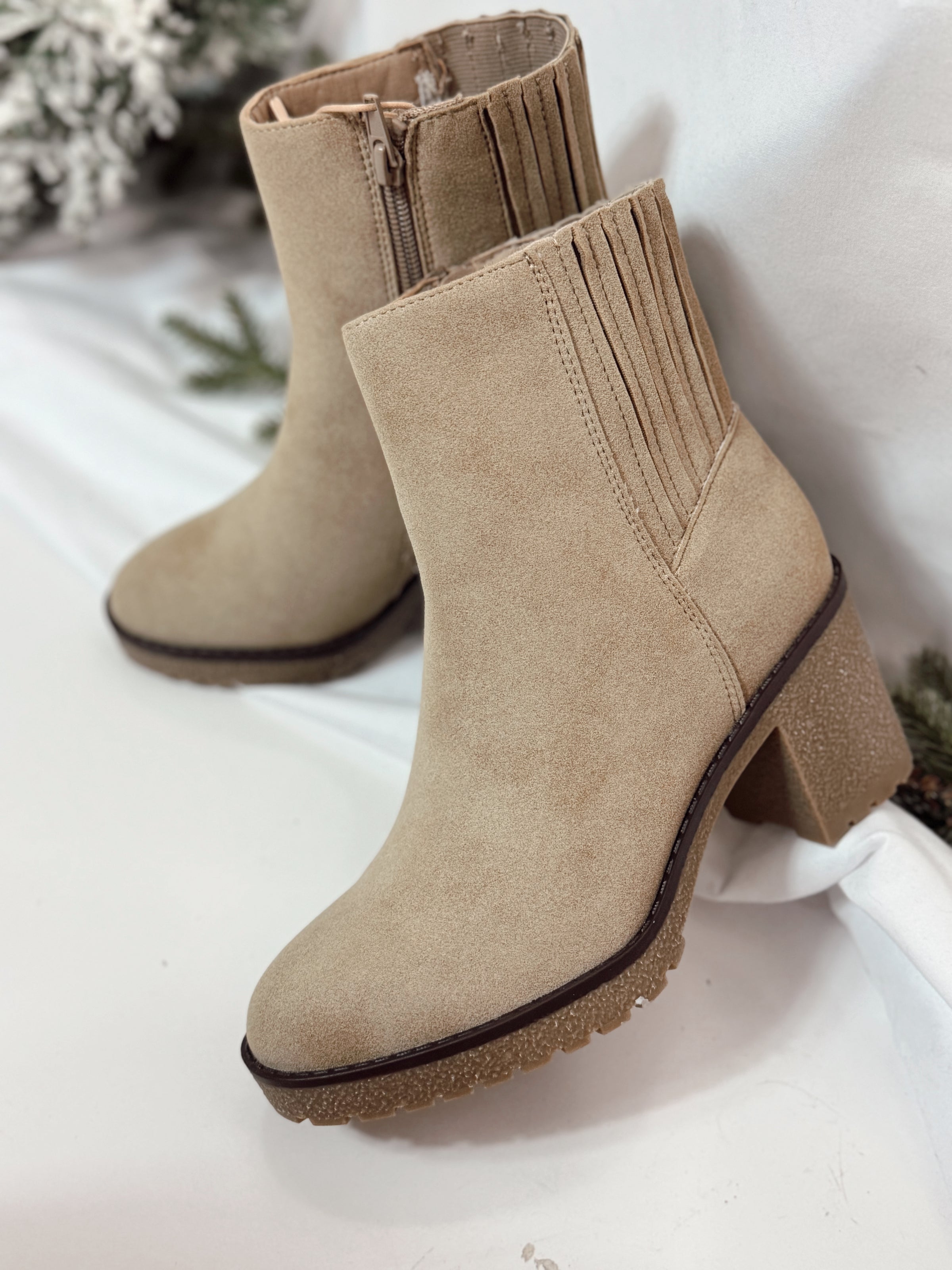 Harlow Amber Faux Suede Booties