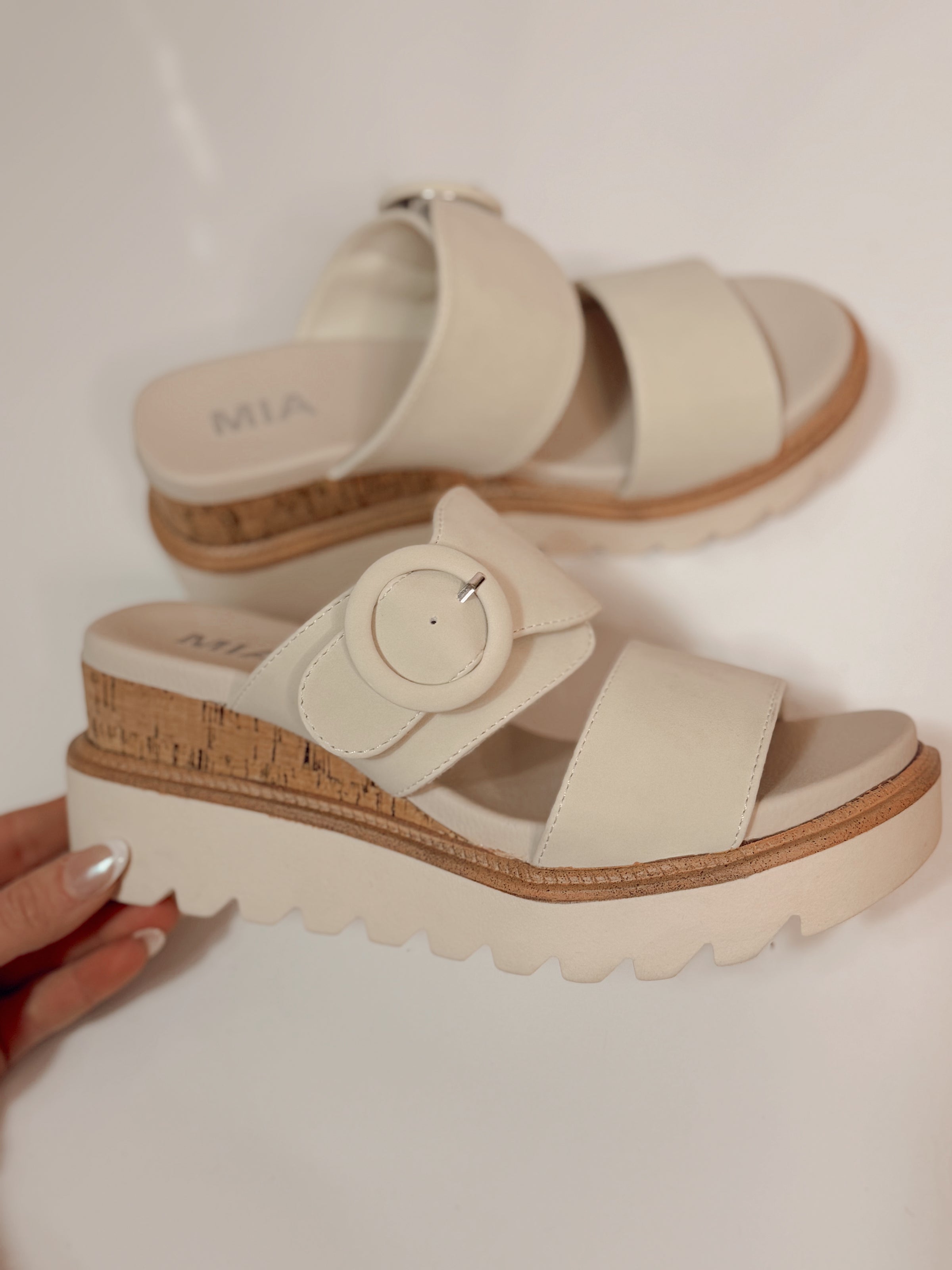 Mia Odal Wedge Sandals - Seashell