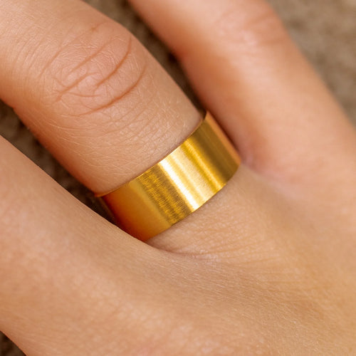 18K Gold Plated Water Resistant Cigar Ring