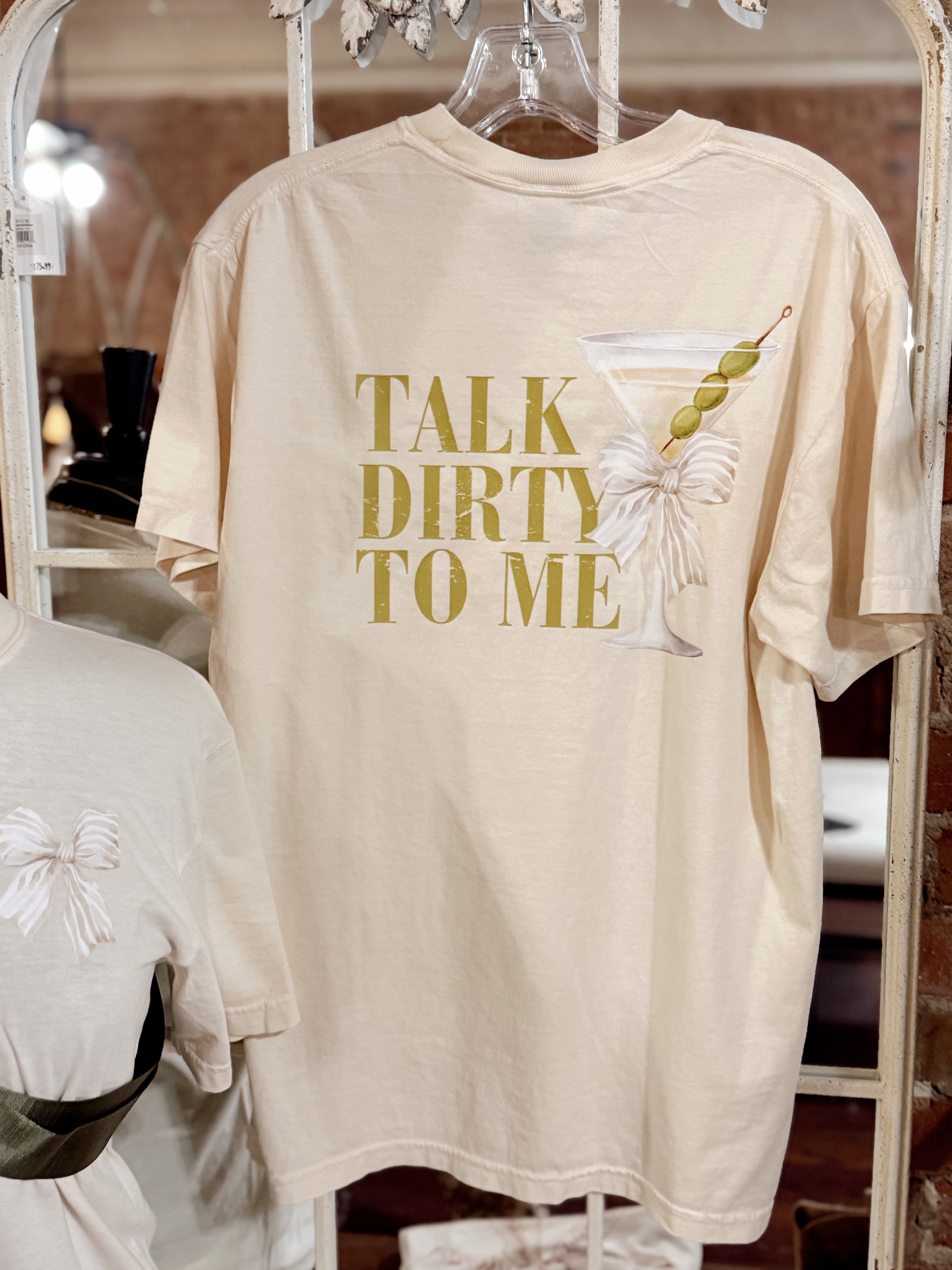 Talk Dirty Martinis To Me Front + Back Graphic Tee