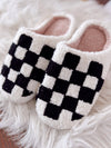 Black Checkered Slippers