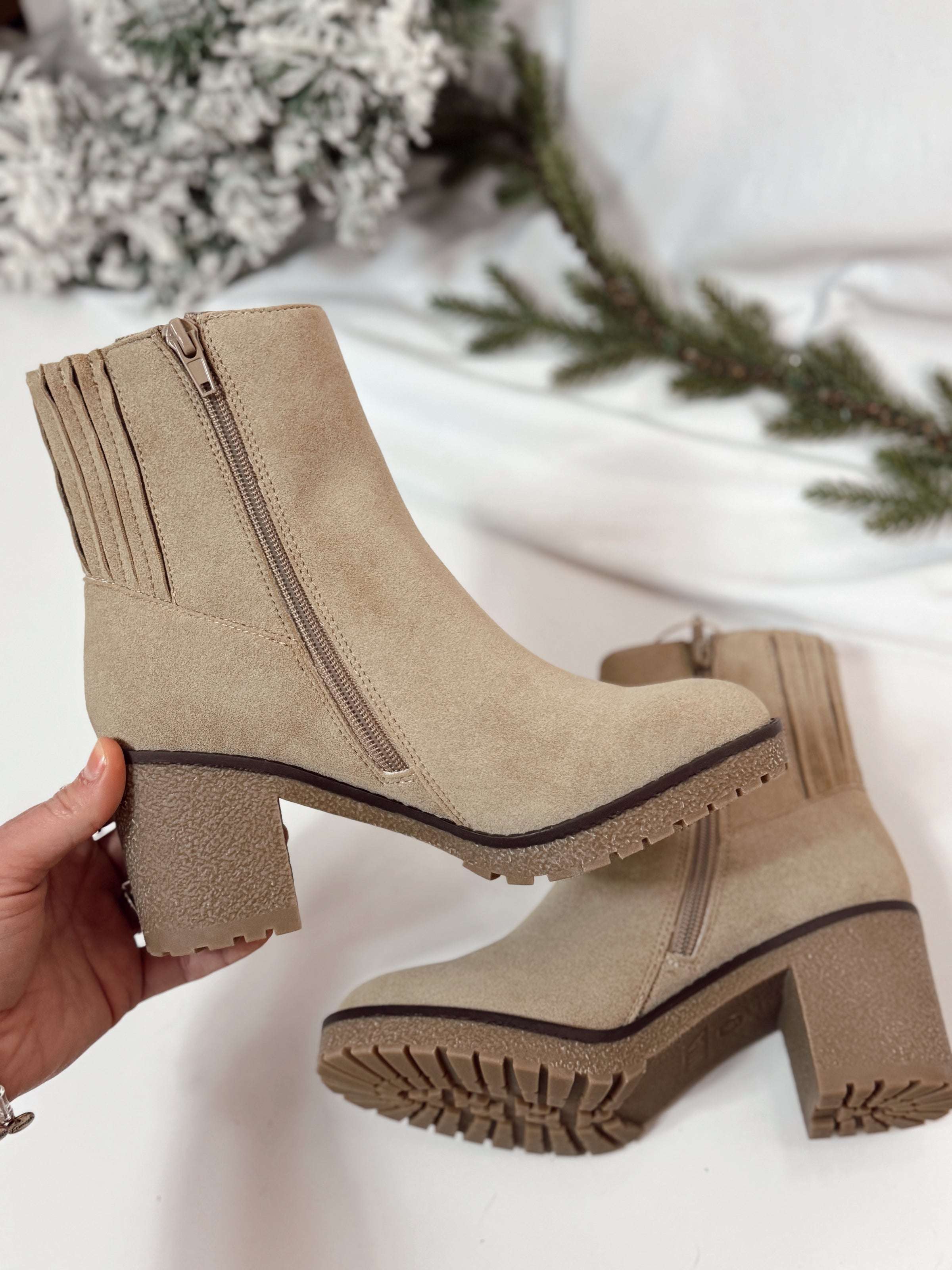 Harlow Amber Faux Suede Booties