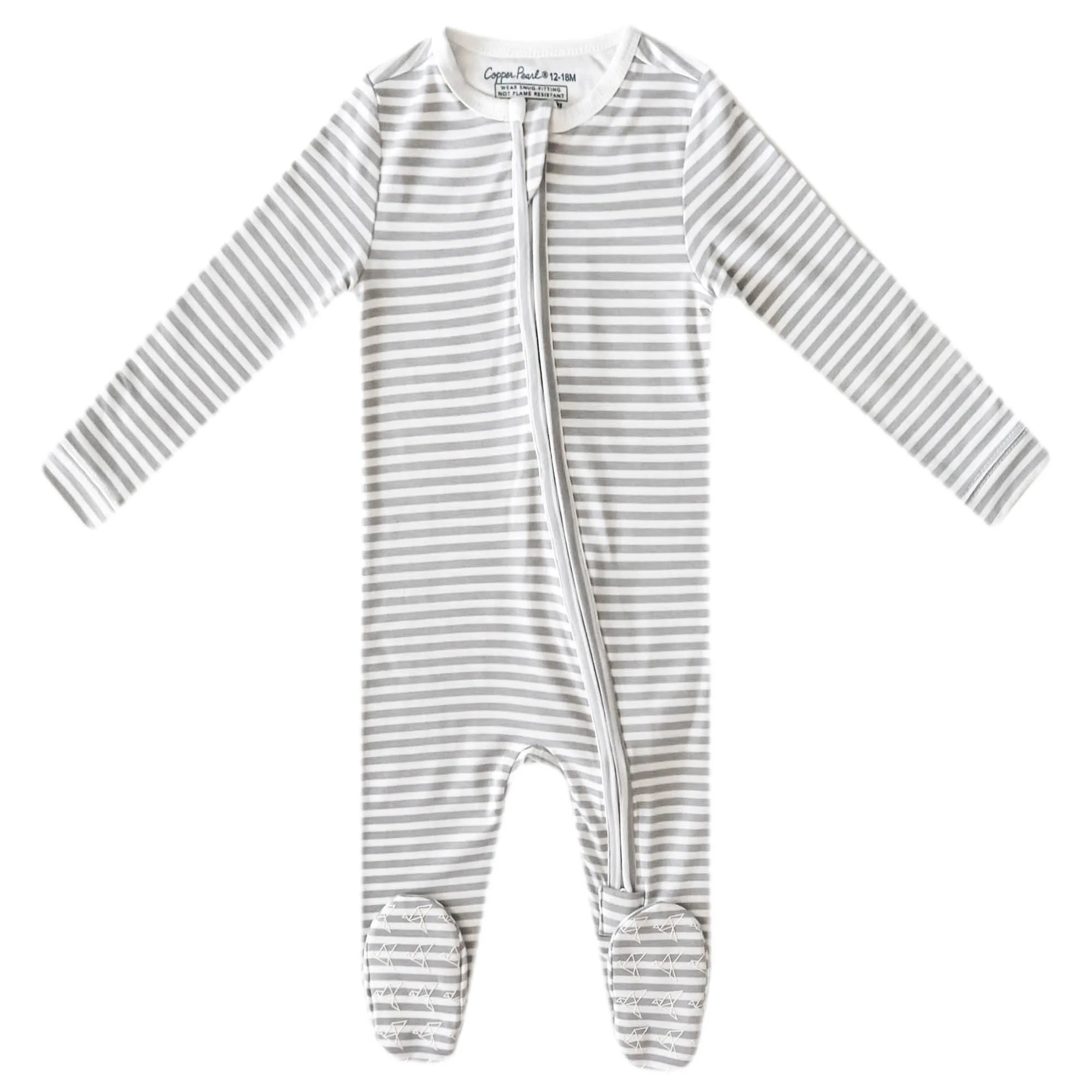 Copper Pearl Zip-Up Baby Footie - Everest